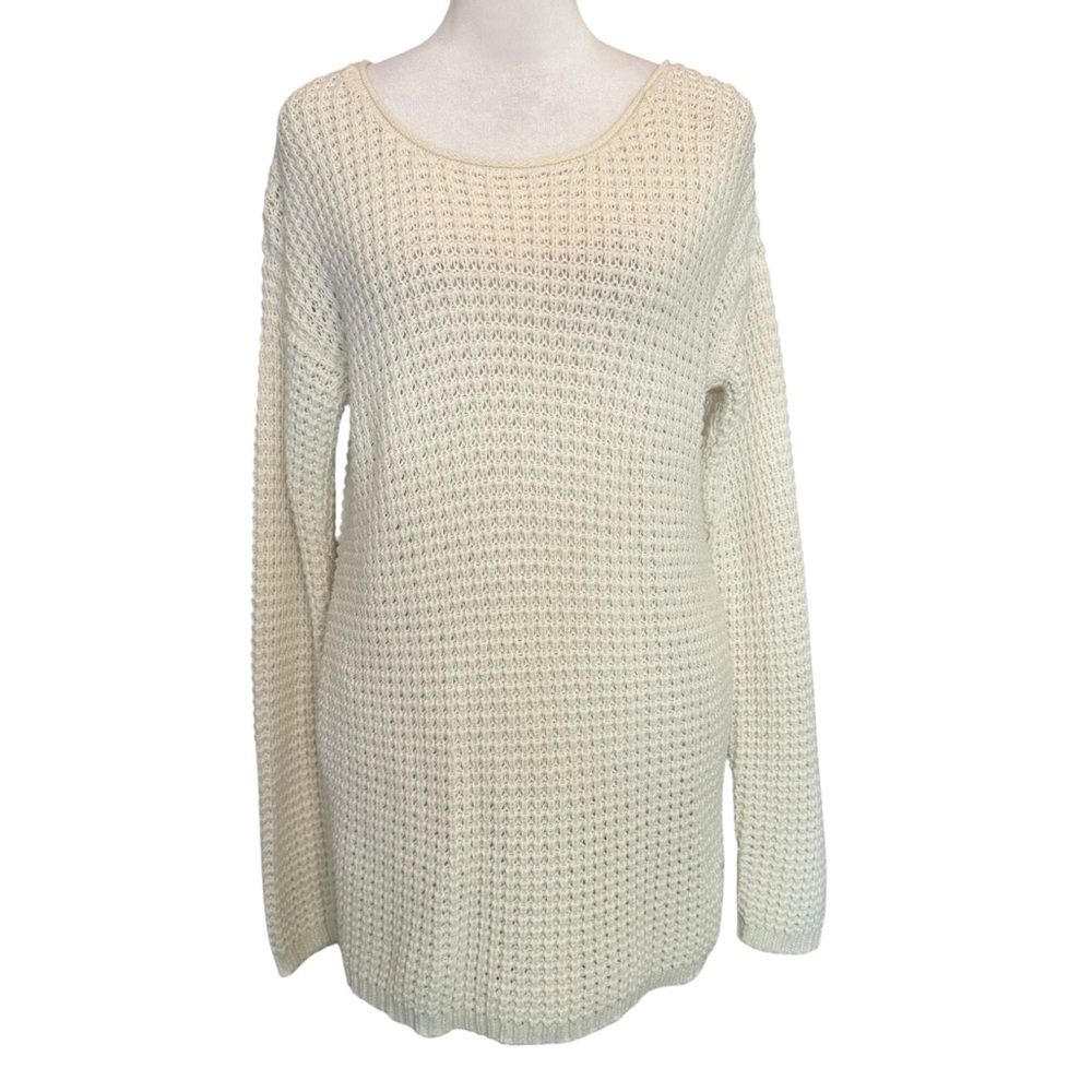 Women's Cream Sweater Size S Open Back Oversized